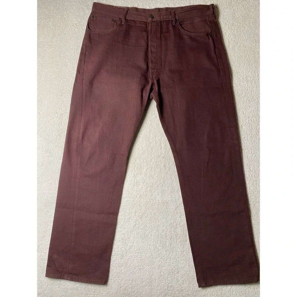 Levi's 501 XX Button Fly Jeans Men's 38‎ Measured 39x31 Maroon Burgundy Denim